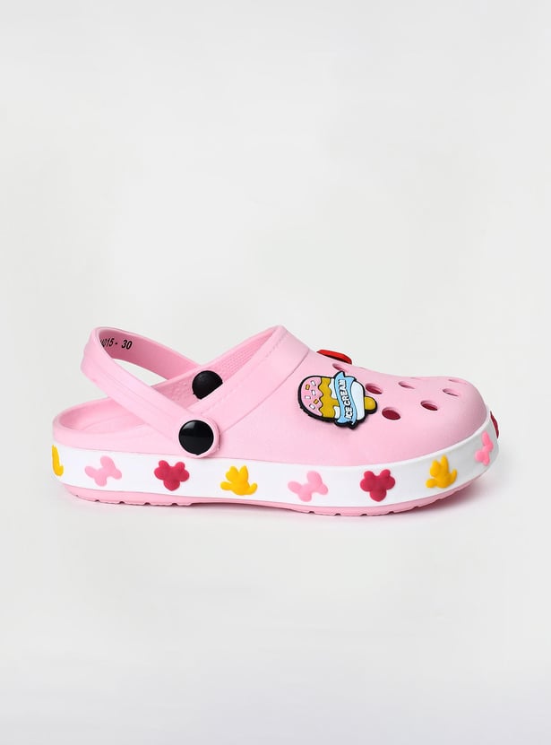 Girls Jibbitz-Detailed Clogs with Ankle Strap