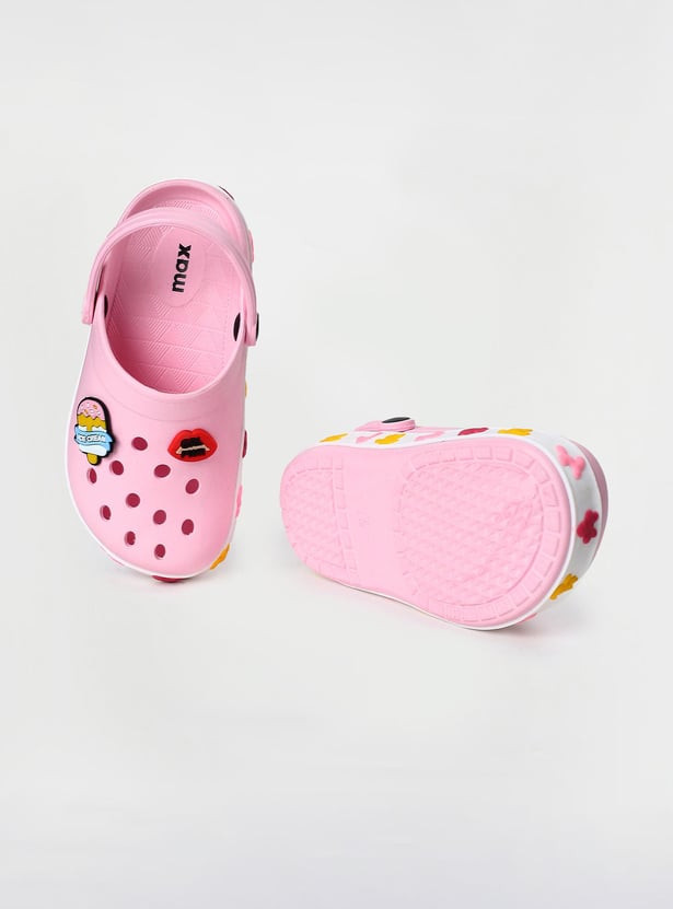 Girls Jibbitz-Detailed Clogs with Ankle Strap