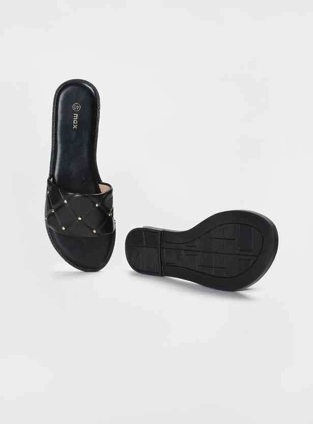 Women Embellished Open-Toe Flat Sandals
