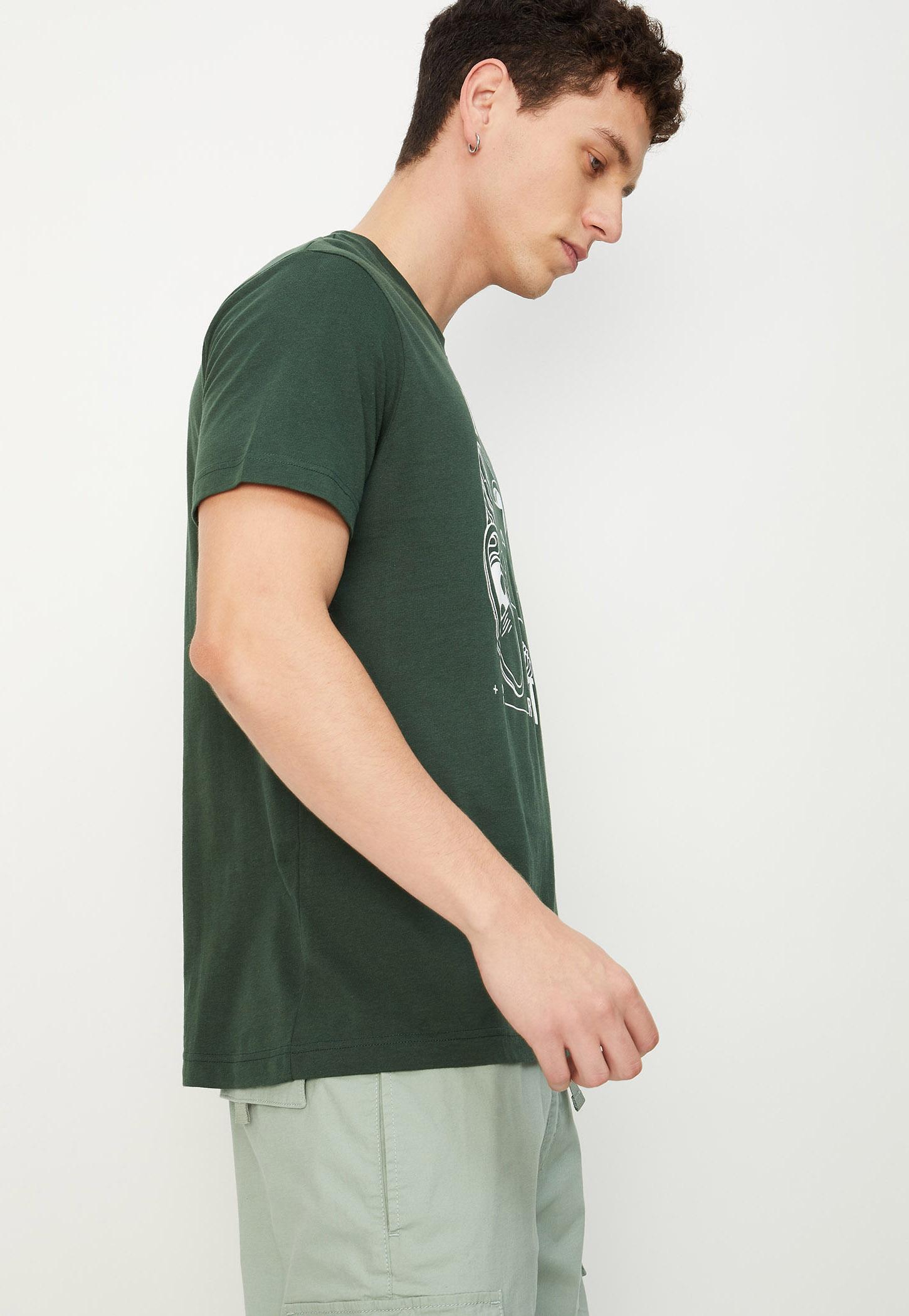 Men's Cream Graphic Slim Fit Shirt