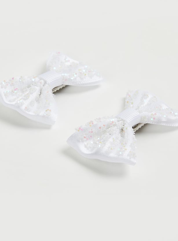 Girls Bow Alligator Hair Clips - Pack of 2