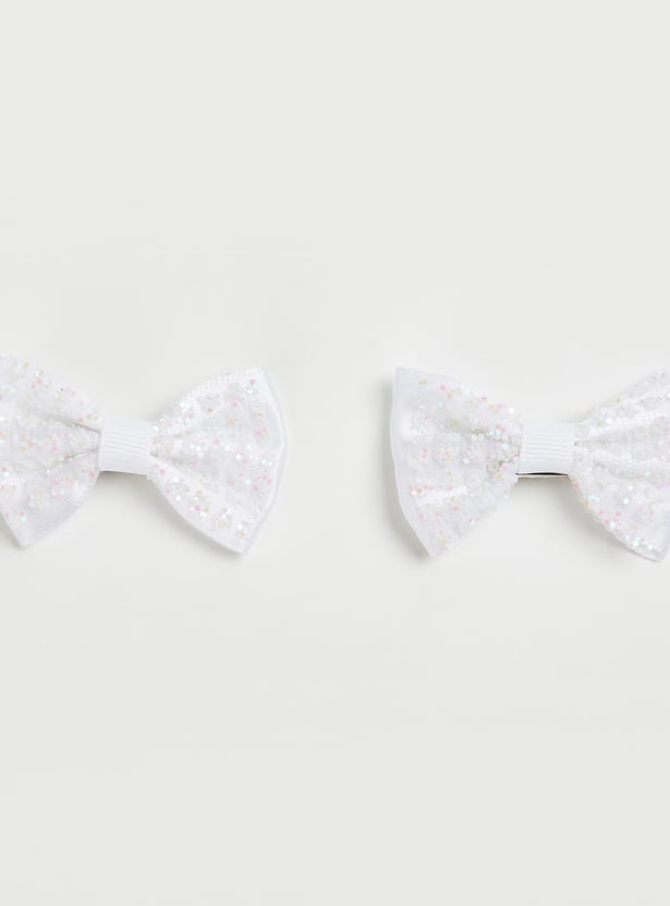 Girls Bow Alligator Hair Clips - Pack of 2