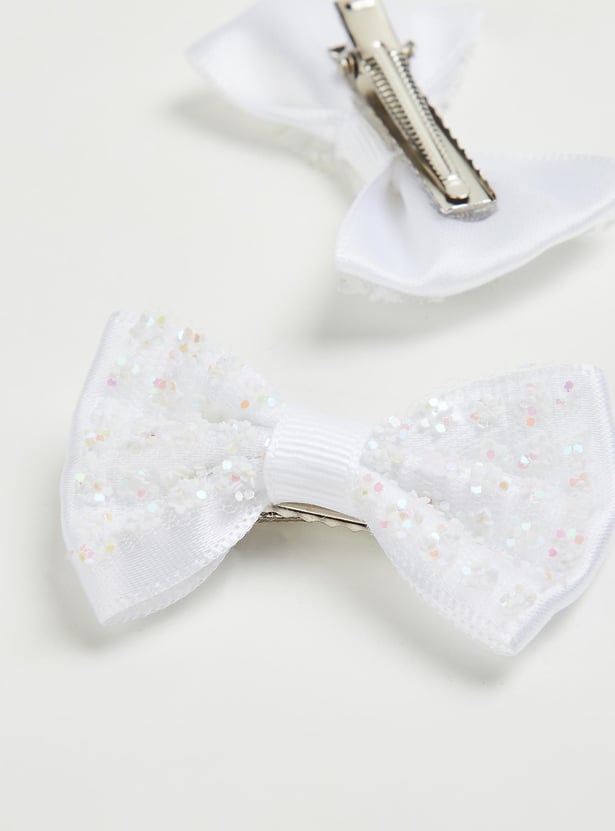 Girls Bow Alligator Hair Clips - Pack of 2