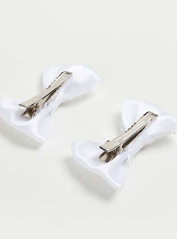 Girls Bow Alligator Hair Clips - Pack of 2