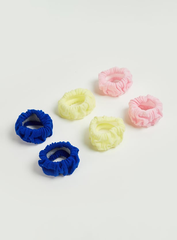 Women Textured Scrunchies - Pack of 6