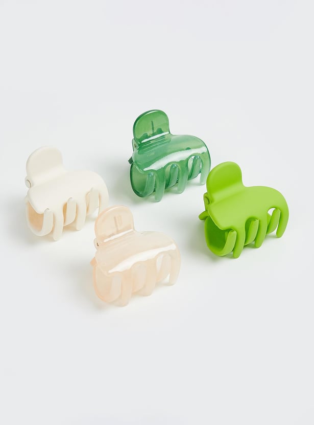 Women Solid Claw Hair Clip - Pack of 4