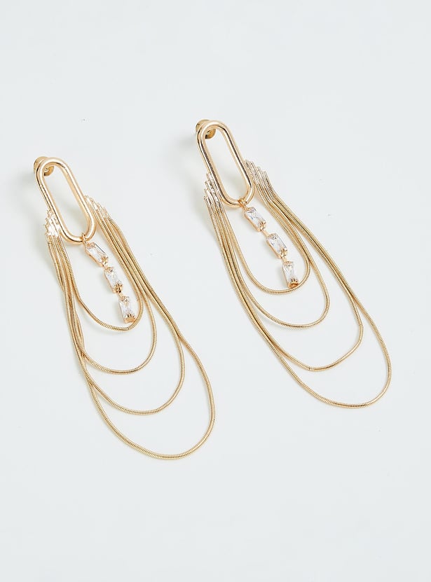 Women Embellished Chain Dangle Earrings