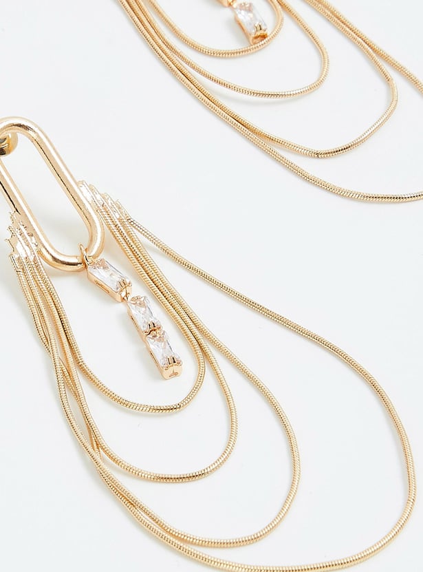 Women Embellished Chain Dangle Earrings