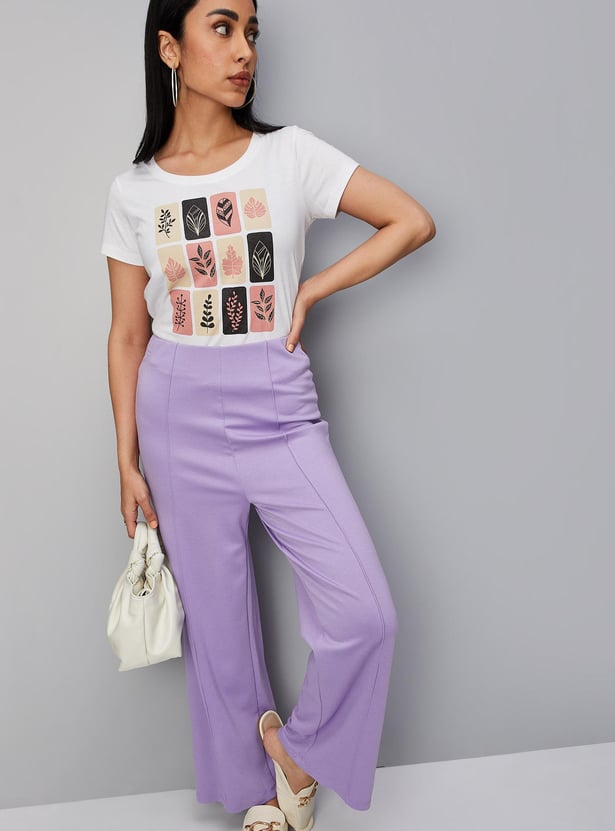 Women Printed Round Neck T-shirt