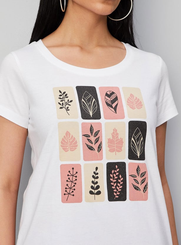 Women Printed Round Neck T-shirt
