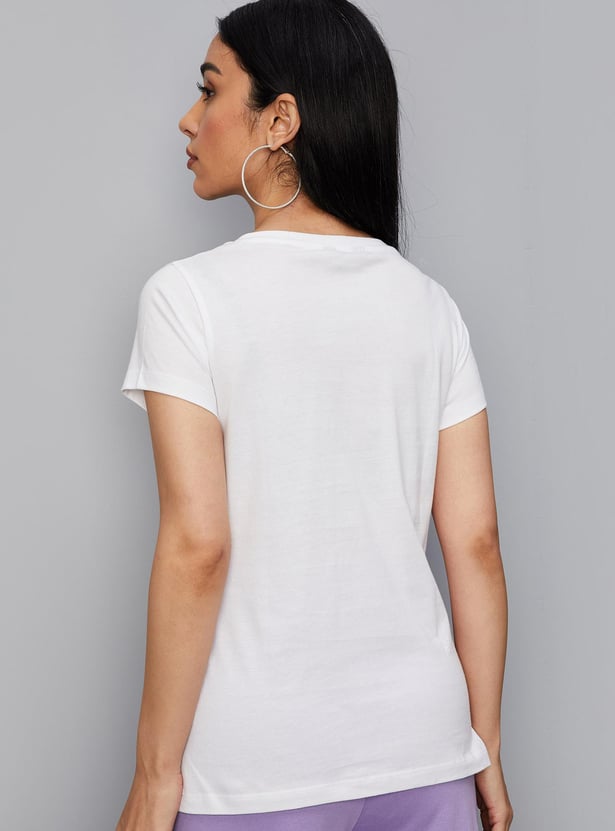 Women Printed Round Neck T-shirt