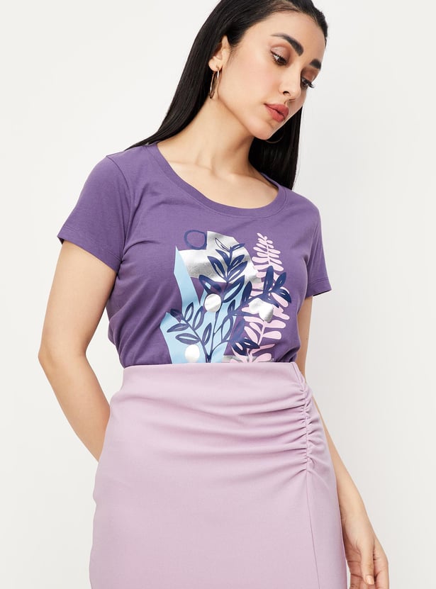 Women Cotton Graphic T-shirt