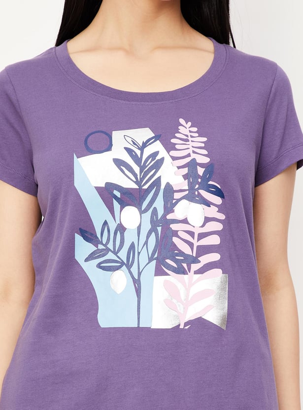 Women Cotton Graphic T-shirt