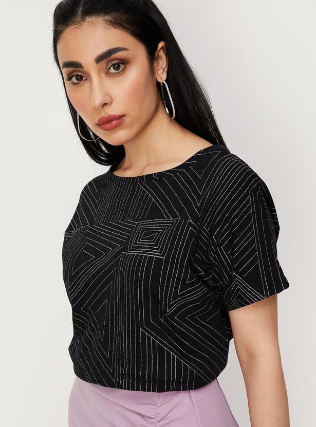 Women Printed Extended Sleeve Top