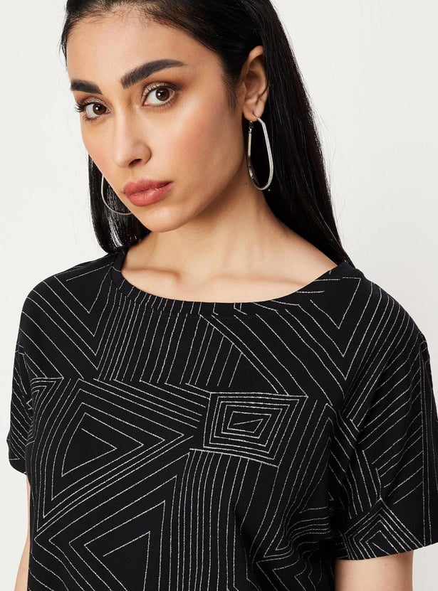 Women Printed Extended Sleeve Top