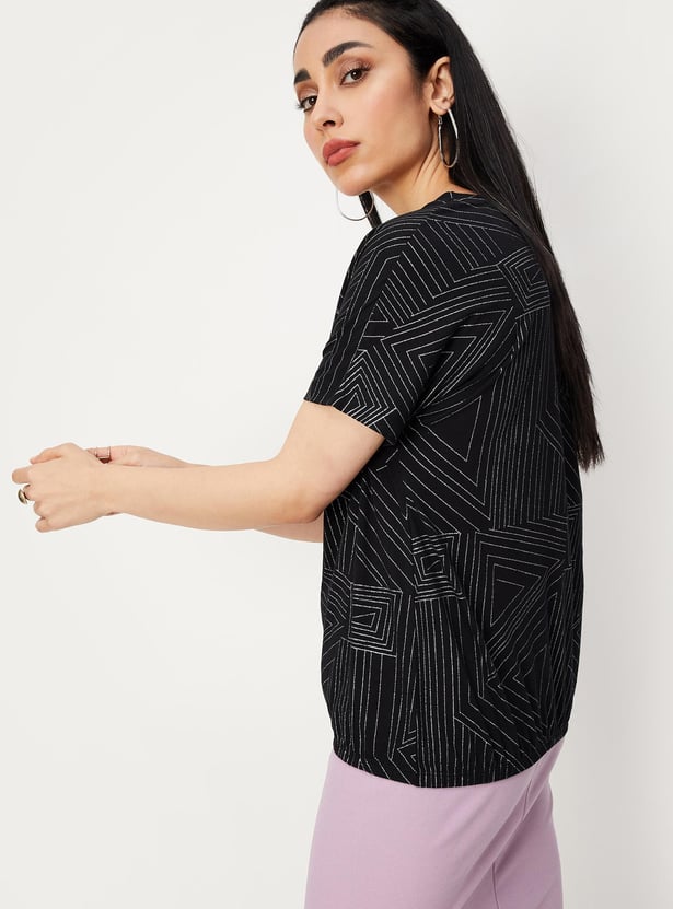Women Printed Extended Sleeve Top