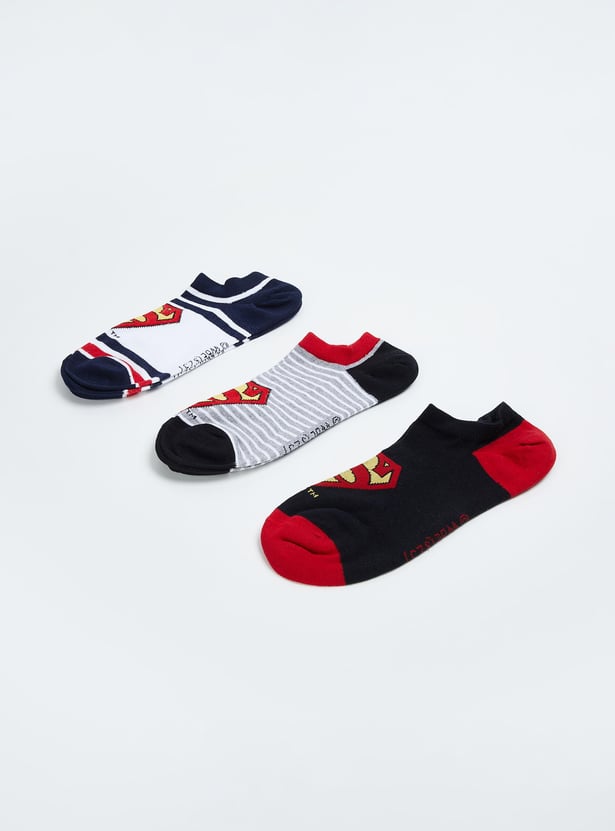 Men Superman Printed Socks - Pack Of 3