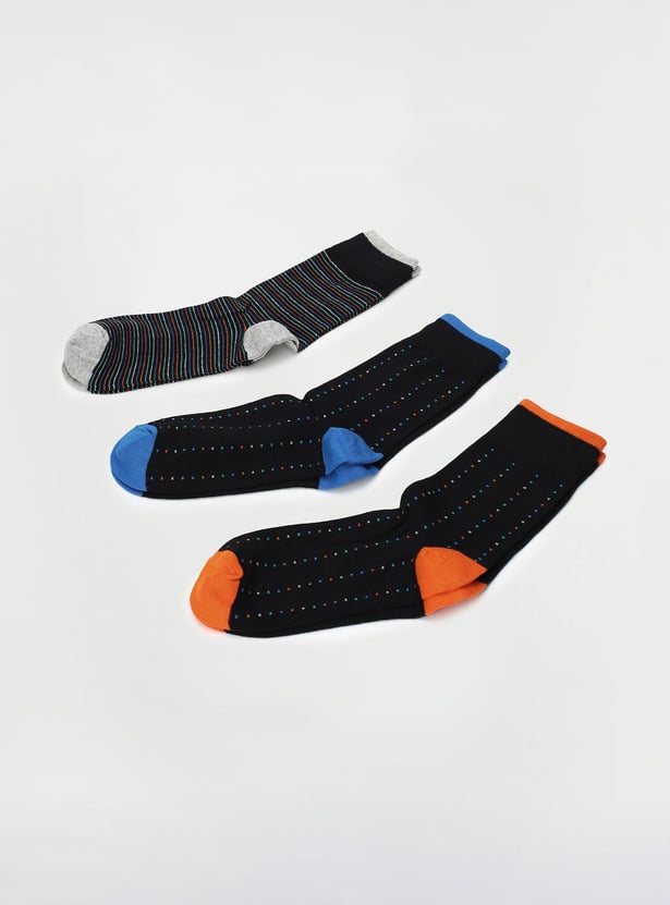 Men Assorted Crew Length Socks - Pack of 3