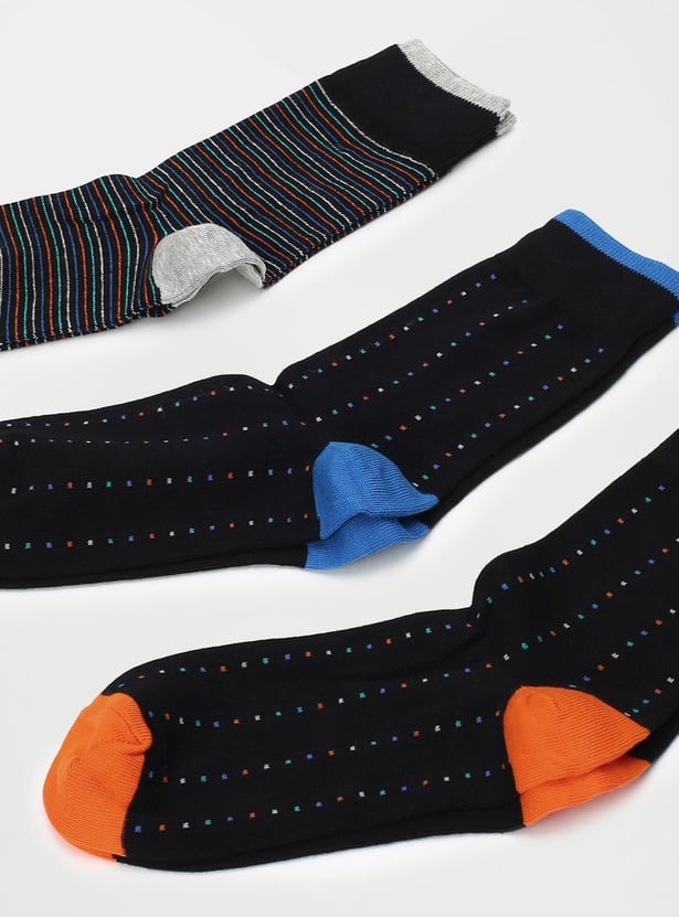 Men Assorted Crew Length Socks - Pack of 3