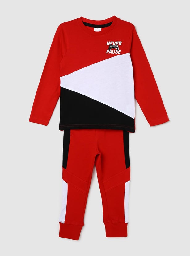 Boys Colourblocked Sleepwear Set