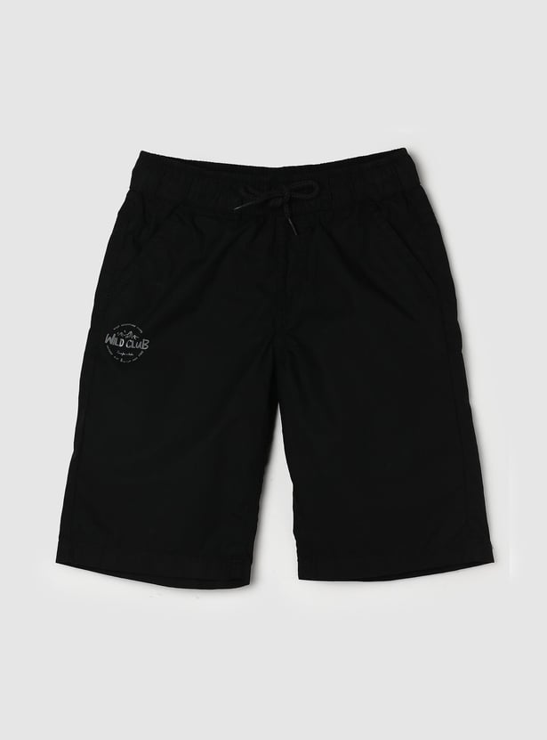 Boys Solid Bermuda Shorts