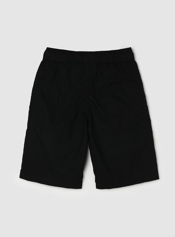 Boys Solid Bermuda Shorts