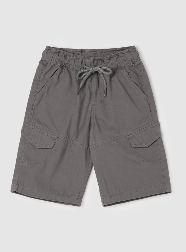 Boys Solid Bermuda Shorts