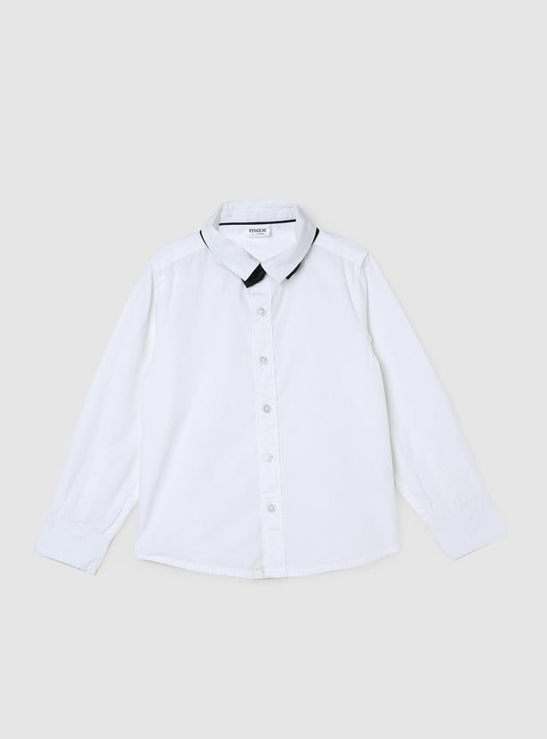 Boys Solid Shirt with Bow Tie