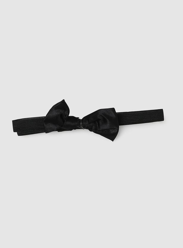 Boys Solid Shirt with Bow Tie