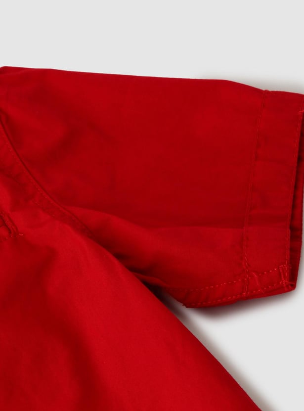 Boys Solid Welt Pocket Shirt