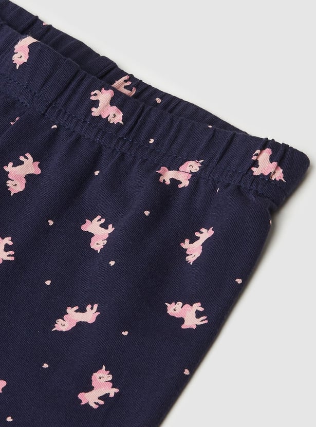 Girls Printed Full-Length Leggings