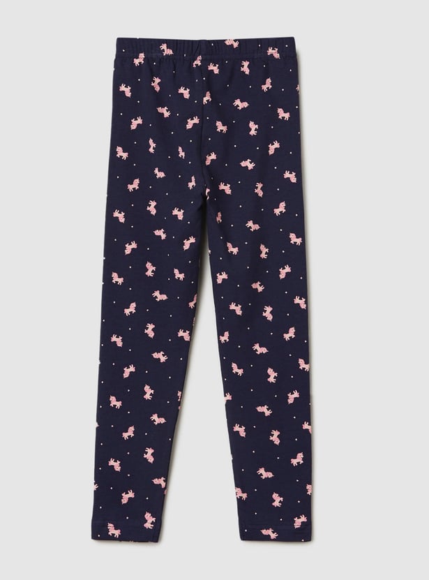 Girls Printed Full-Length Leggings