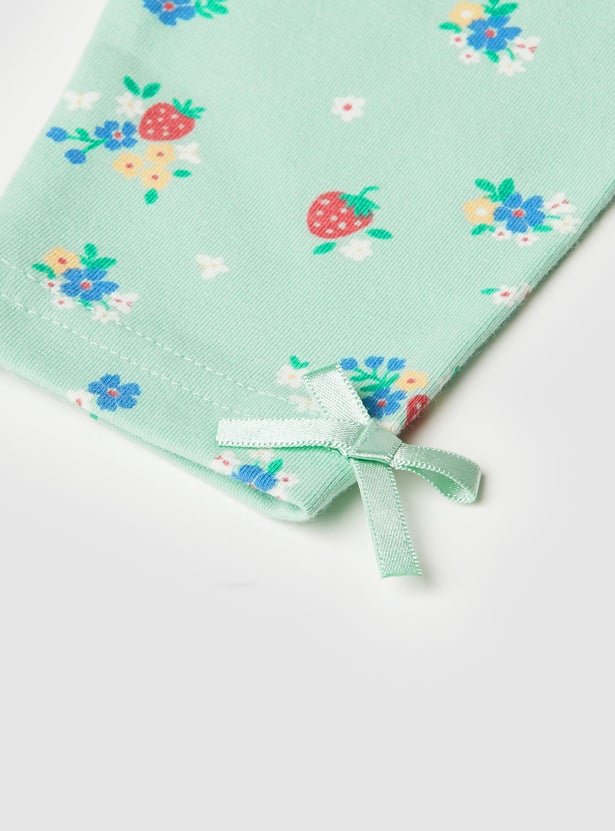 Girls Printed Ankle-Length Leggings