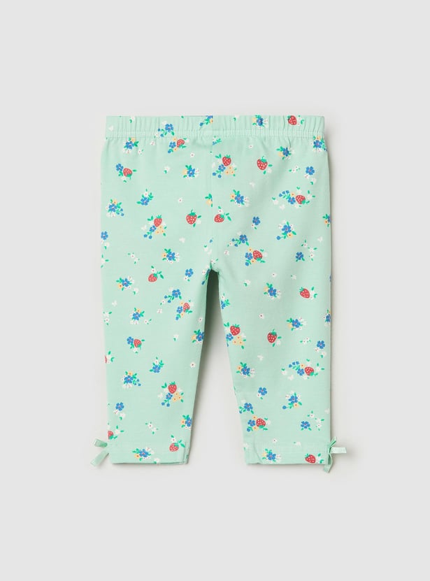 Girls Printed Ankle-Length Leggings