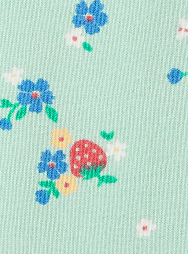 Girls Printed Ankle-Length Leggings