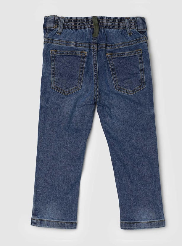 Boys Appliqued Slim Fit Jeans