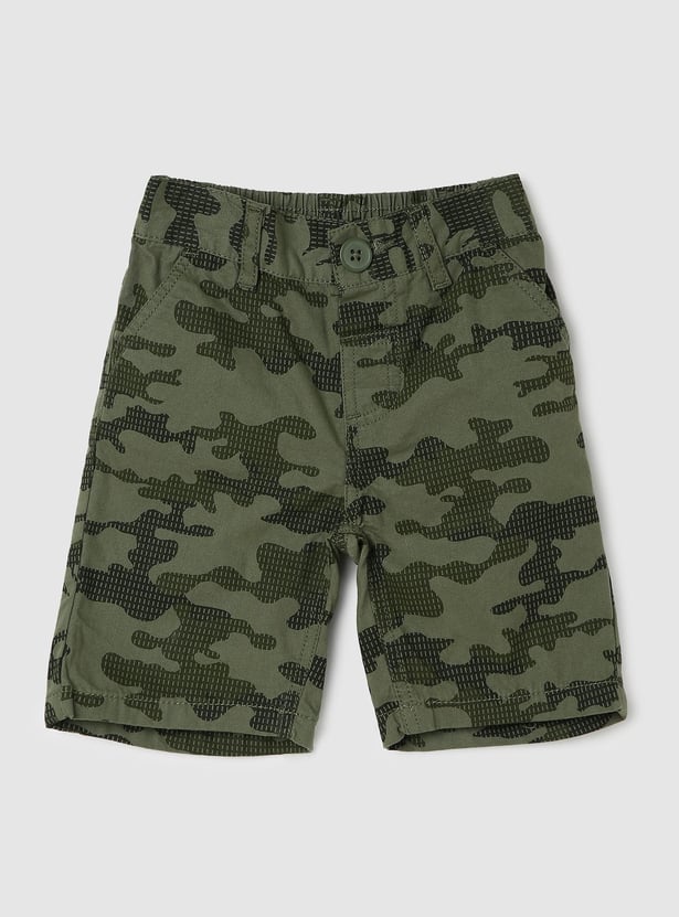 Boys Camouflage Printed Bermuda Shorts