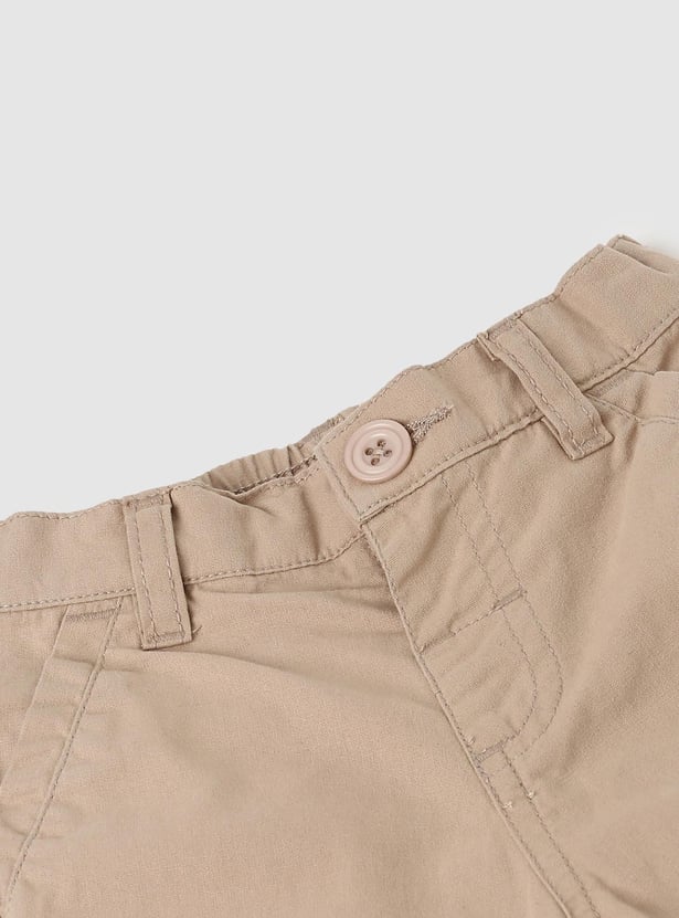 Boys Solid Full-Length Jogger Trousers