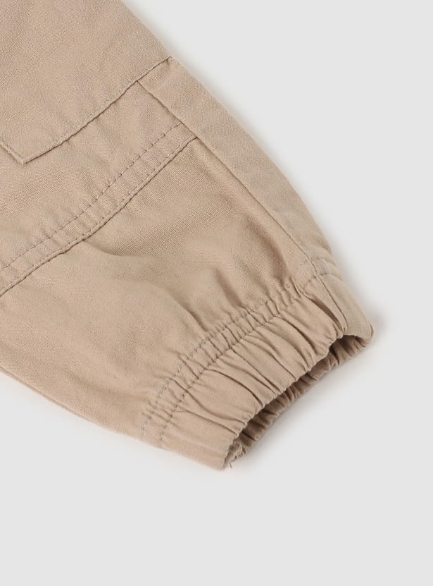 Boys Solid Full-Length Jogger Trousers