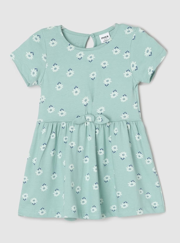 Girls Printed Fit and Flare Dress