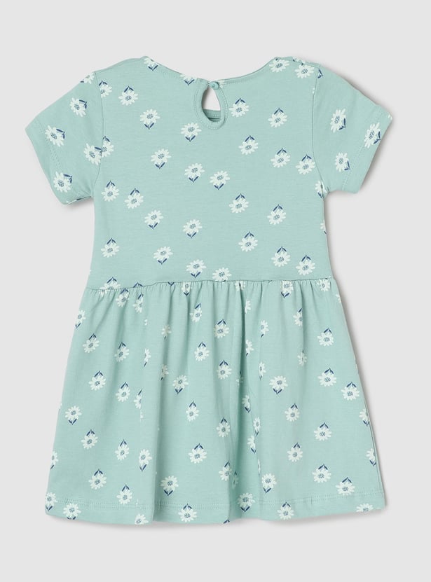 Girls Printed Fit and Flare Dress