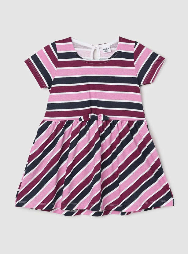 Girls Striped A-line Dress
