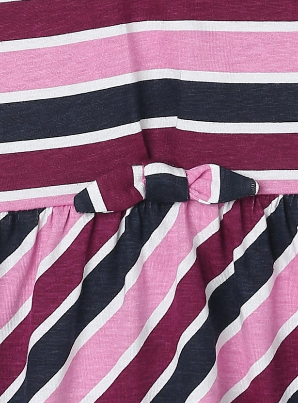 Girls Striped A-line Dress