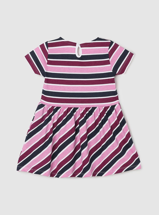 Girls Striped A-line Dress