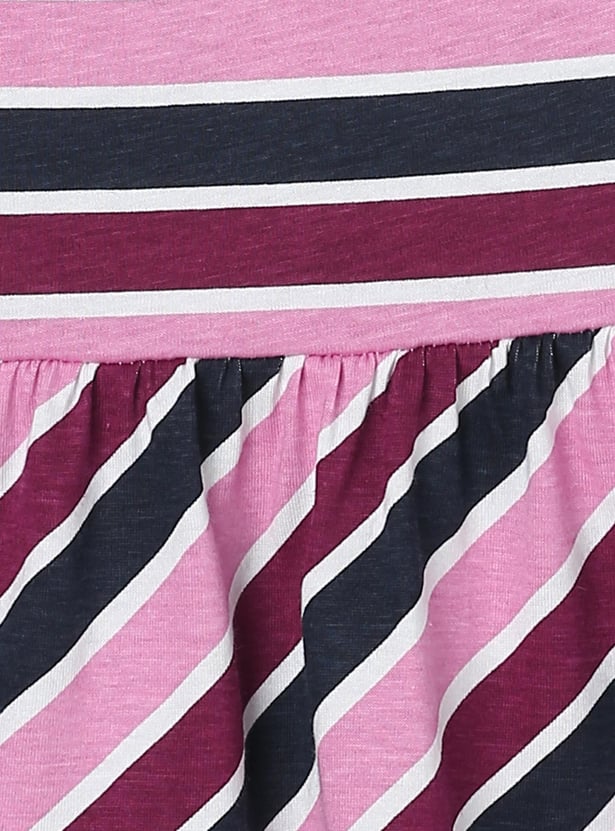 Girls Striped A-line Dress