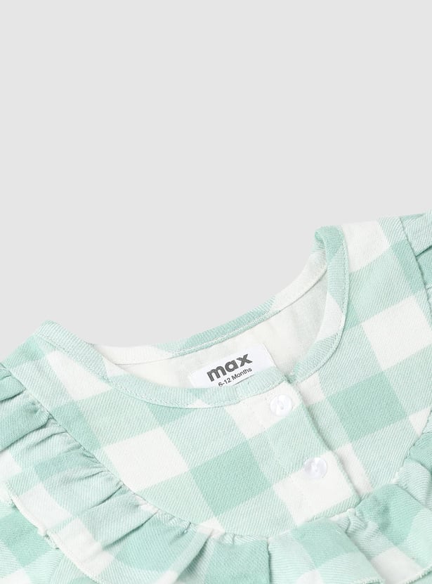 Girls Checked Fit & Flare Dress