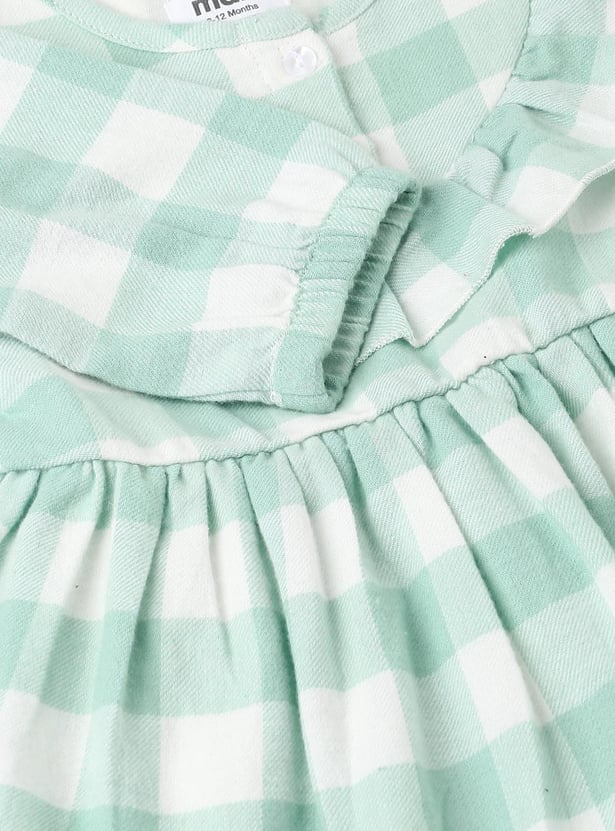 Girls Checked Fit & Flare Dress