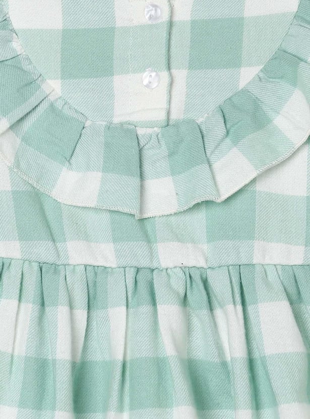 Girls Checked Fit & Flare Dress