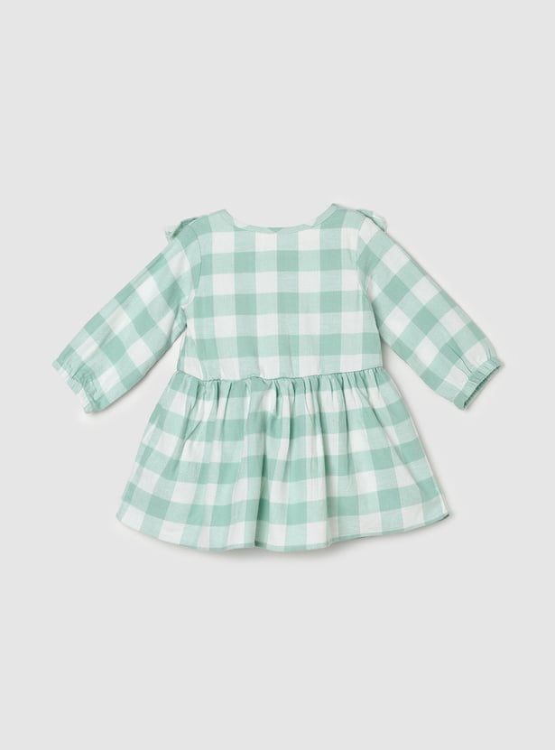 Girls Checked Fit & Flare Dress