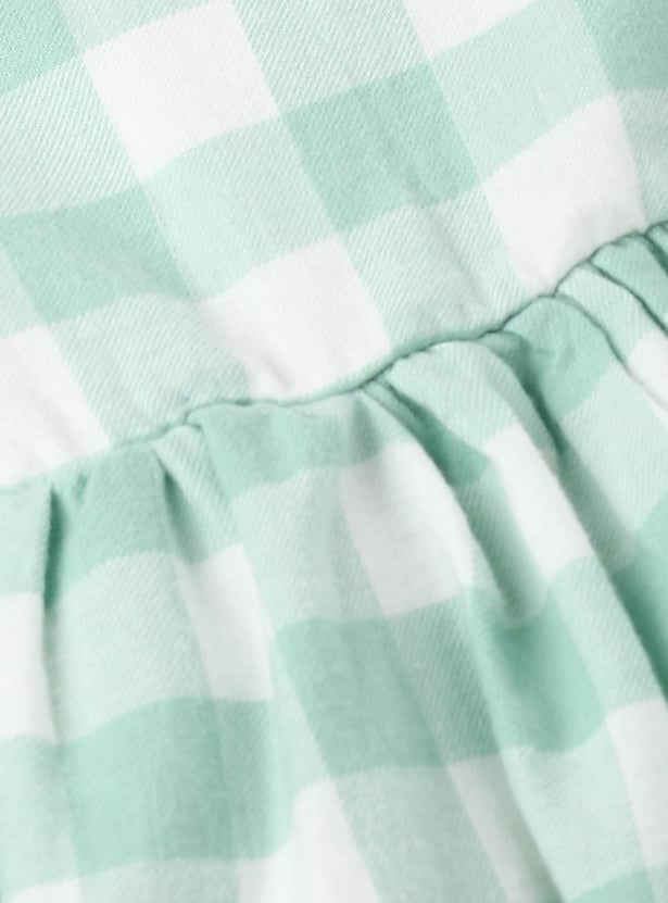 Girls Checked Fit & Flare Dress